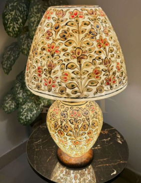 Side Table Camel Skin Lamp