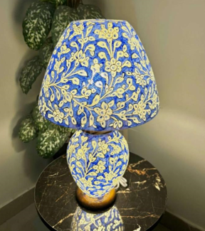 Side Table Camel Skin Lamp