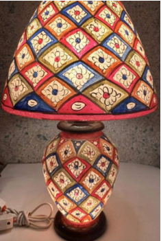 Side Table Camel Skin Lamp