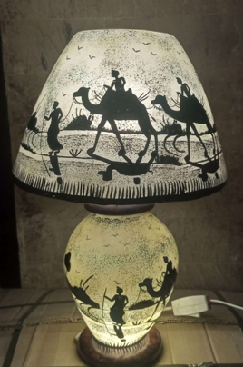 Side Table Camel Skin Lamp