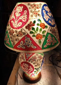 Side Table Camel Skin Lamp