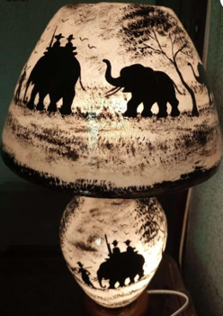 Side Table Camel Skin Lamp